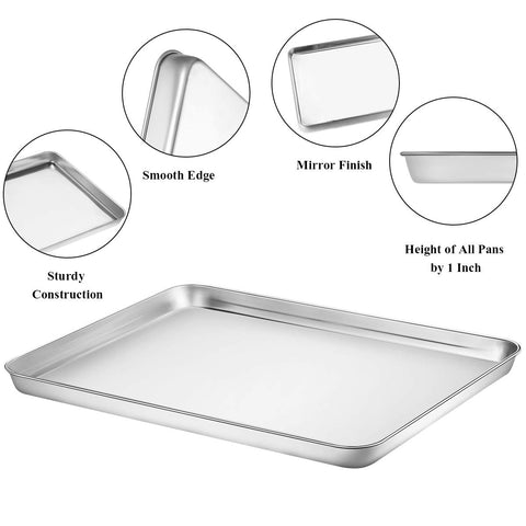 Wildone baking sheet with smooth roll edges reduces snag risk during transfer.