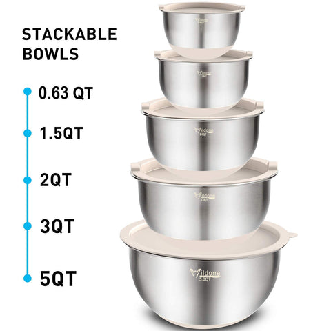 Wildone bowls are dishwasher safe; lids and graters require hand washing