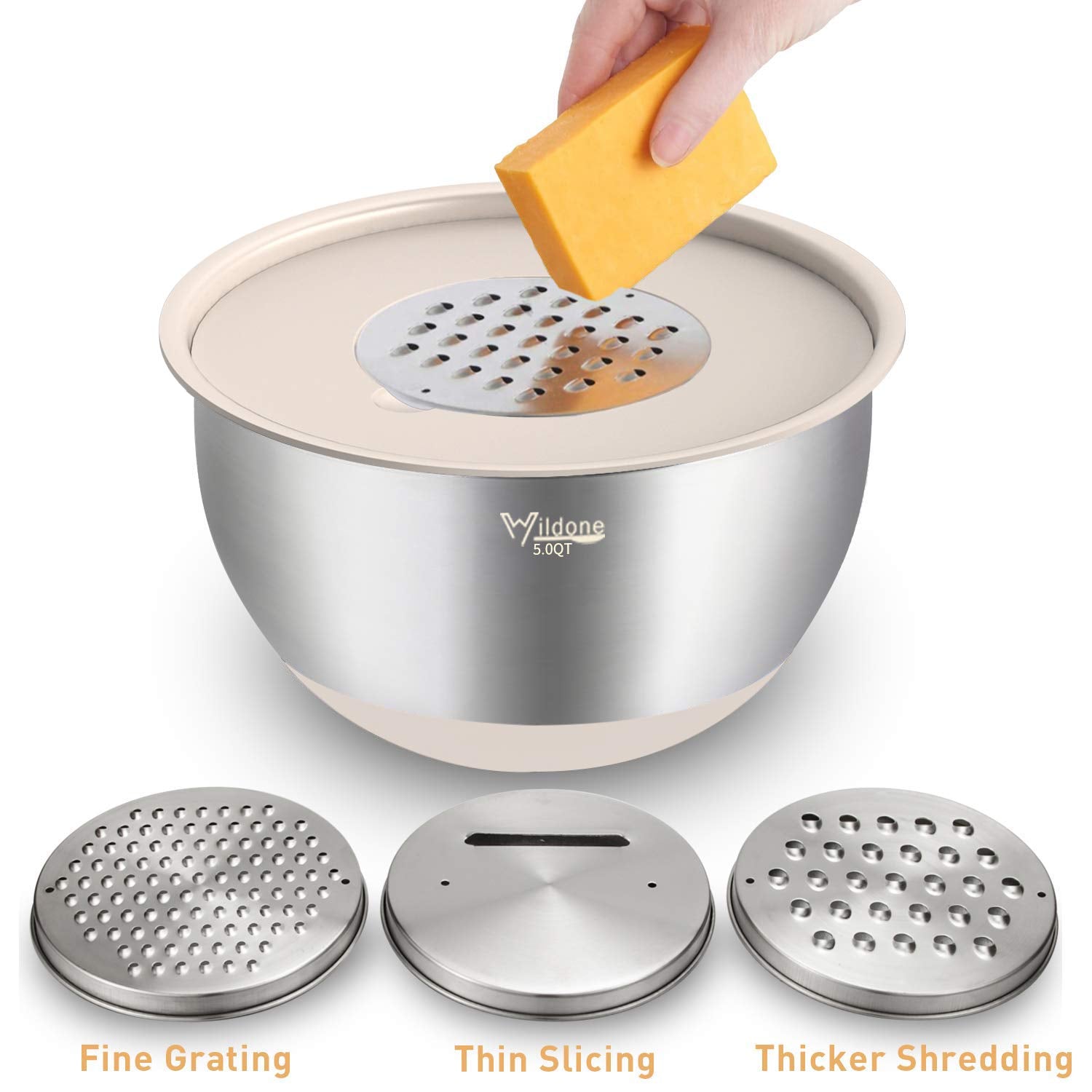 Wildone bowls feature a mirror-finish interior for easy mixing and cleaning