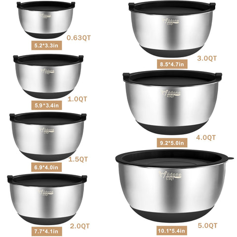 Wildone bowls are dishwasher-safe, while lids and graters require hand washing.