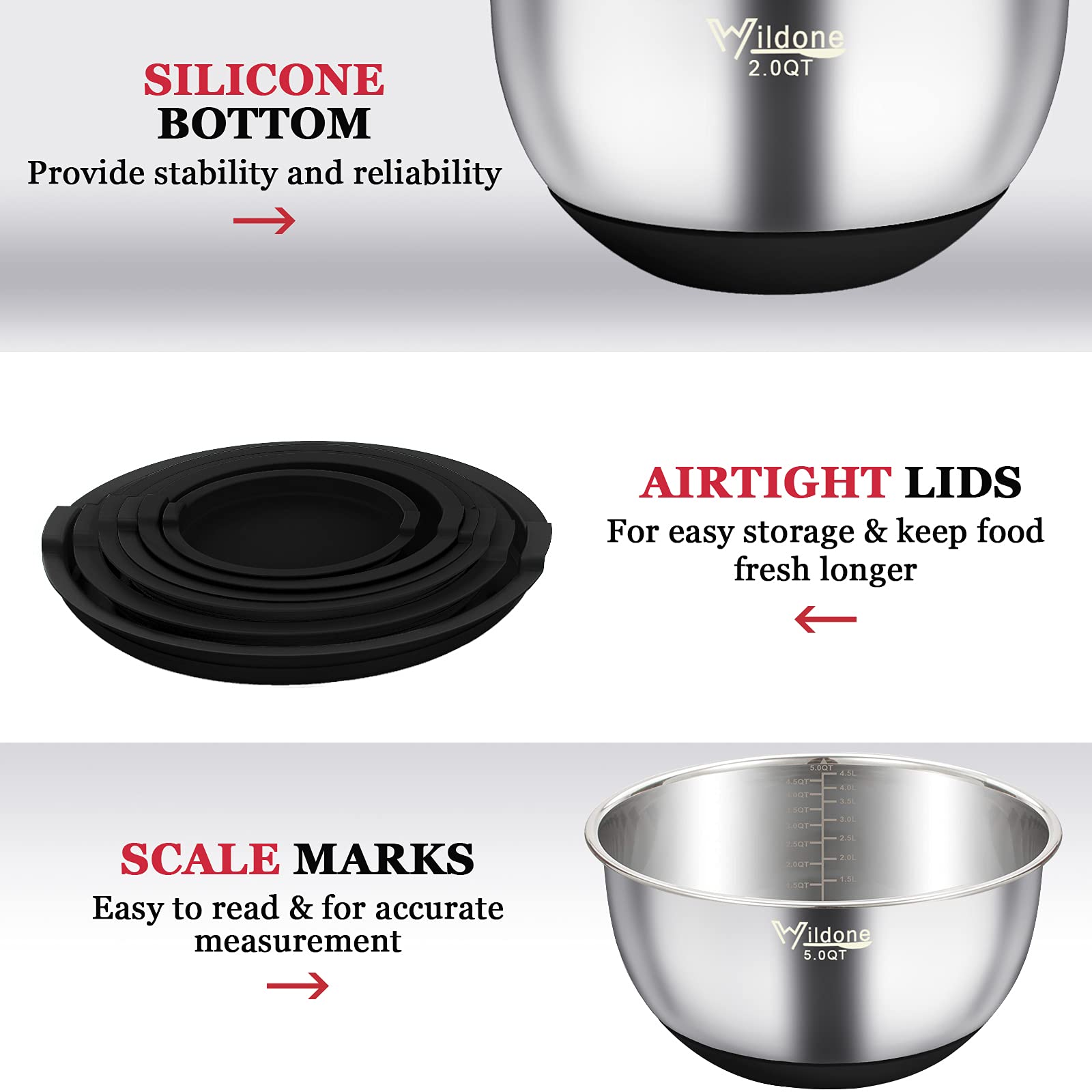Dishwasher-safe Wildone bowls with lids for easy cleanup