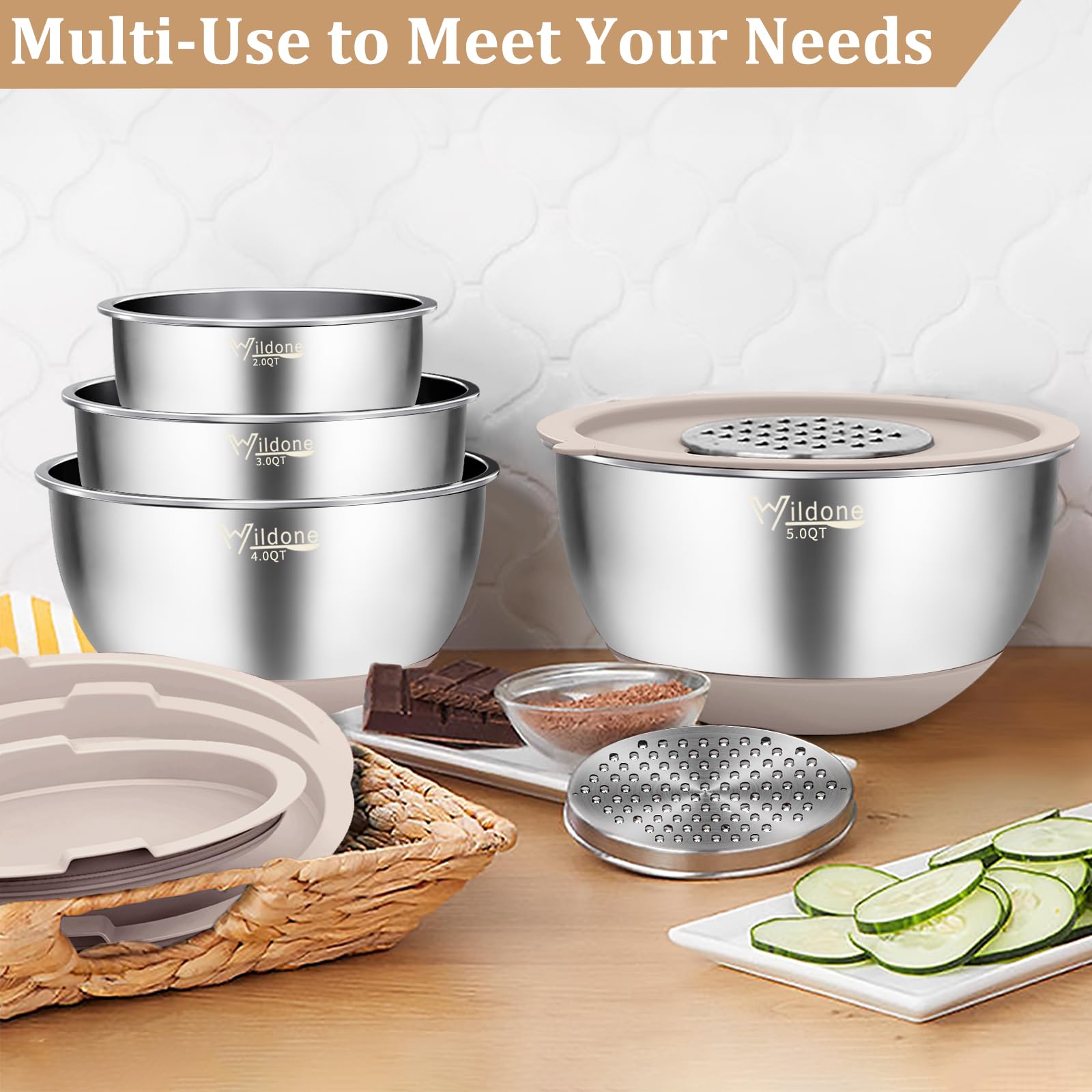 Wildone lids and graters require hand washing to preserve fit.