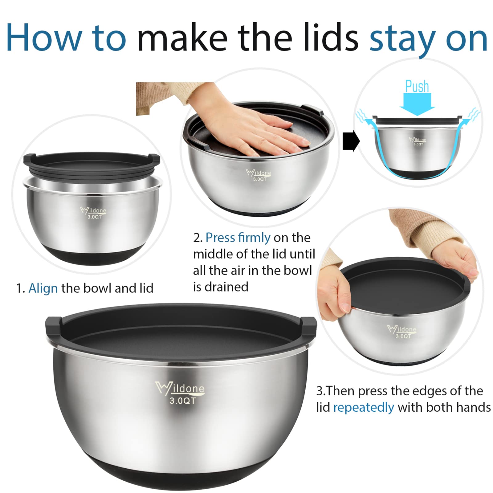 Wildone dishwasher-safe stackable design saves cupboard space