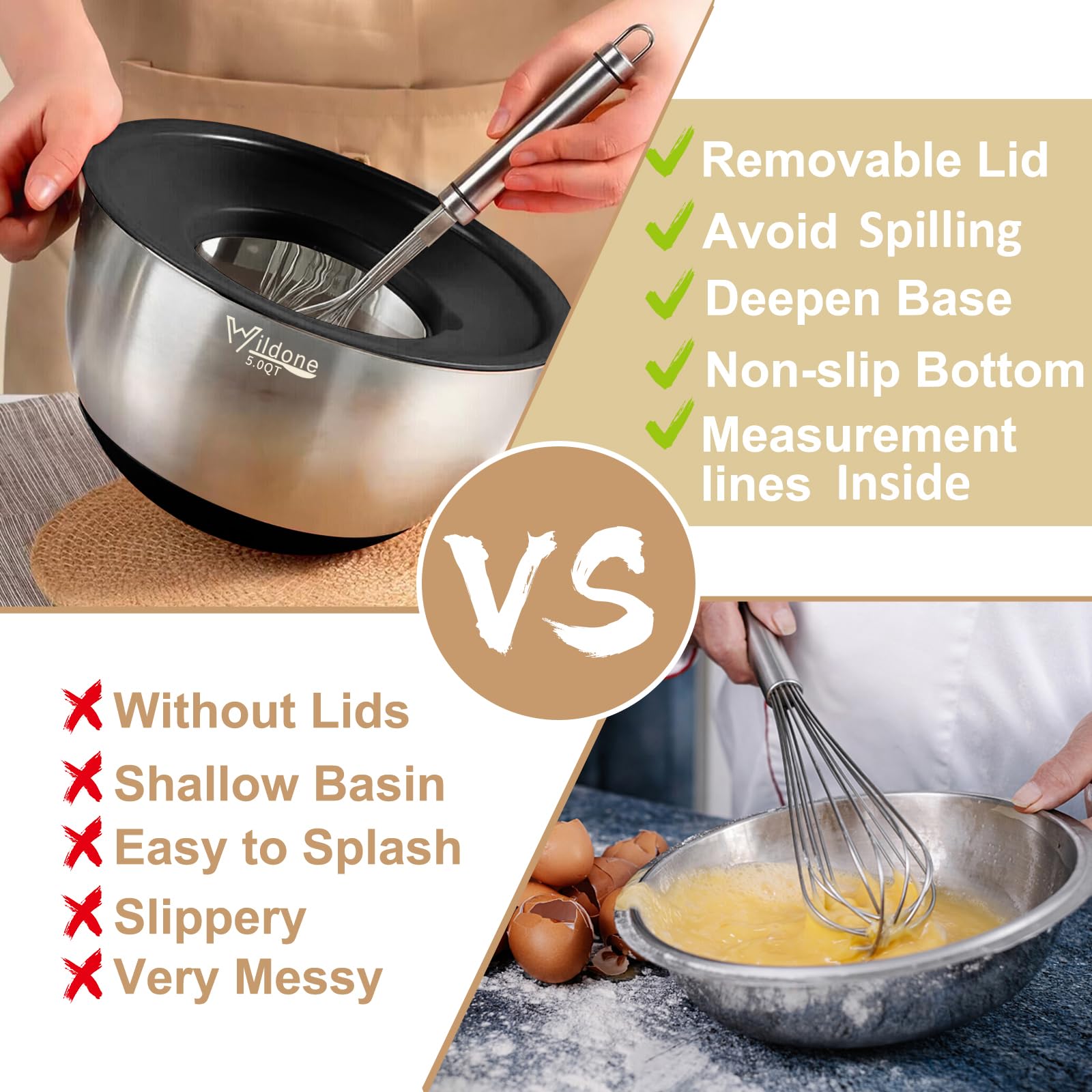Wildone airtight lids keep ingredients fresh and prep-ready.