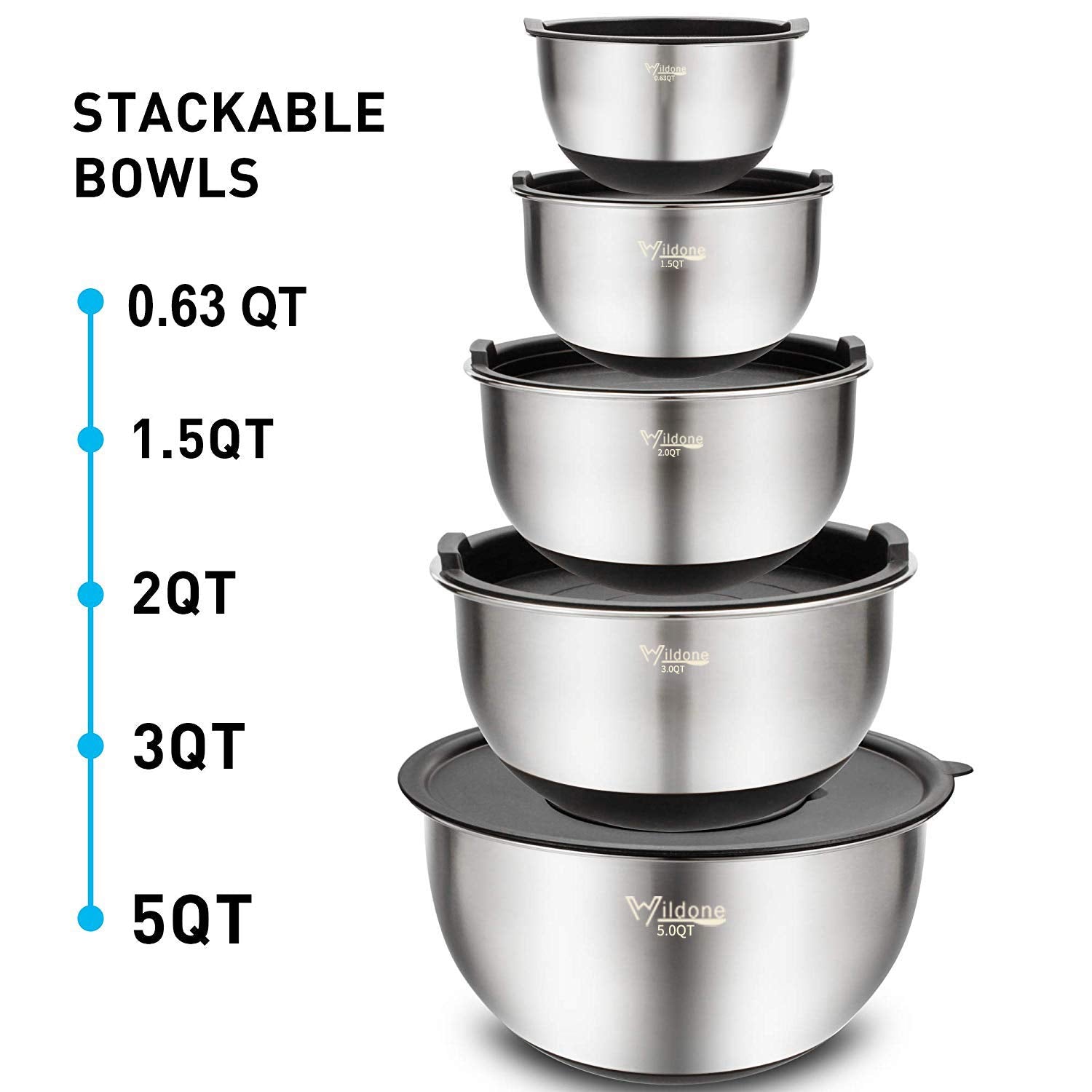 Wildone durable stainless steel construction with mirror interior and brushed exterior.