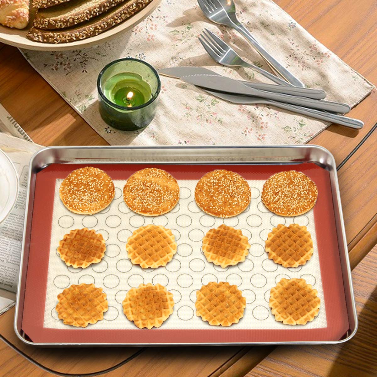 Wildone easy-clean mats and sheets simplify cleanup after roasting and baking.