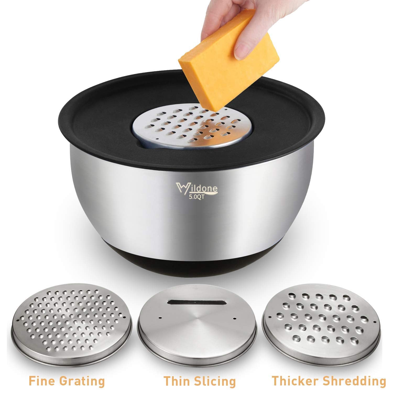 Wildone grater attachments closeup for versatile ingredient prep.