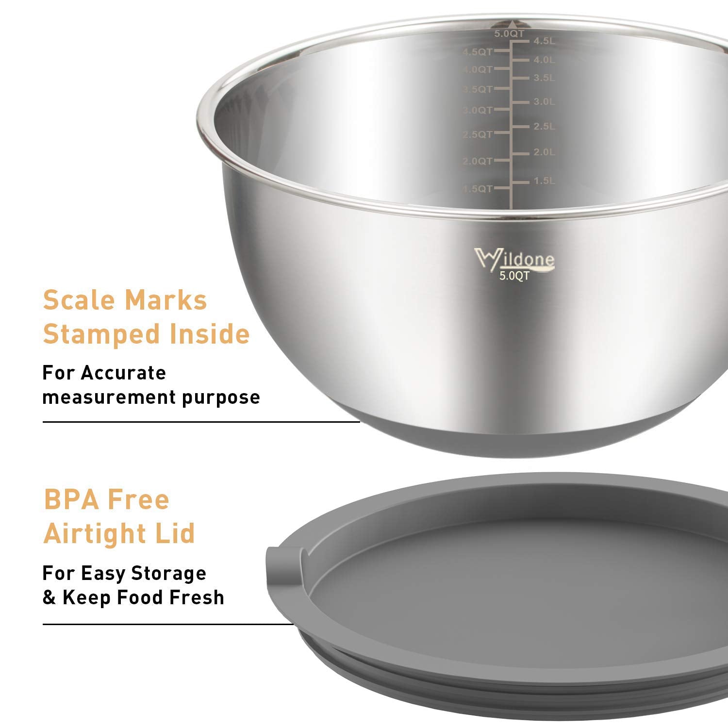 Wildone grater attachments included for quick shredding during cooking.