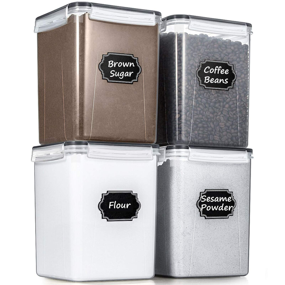 Wildone large storage canisters with airtight four-sided seal for freshness