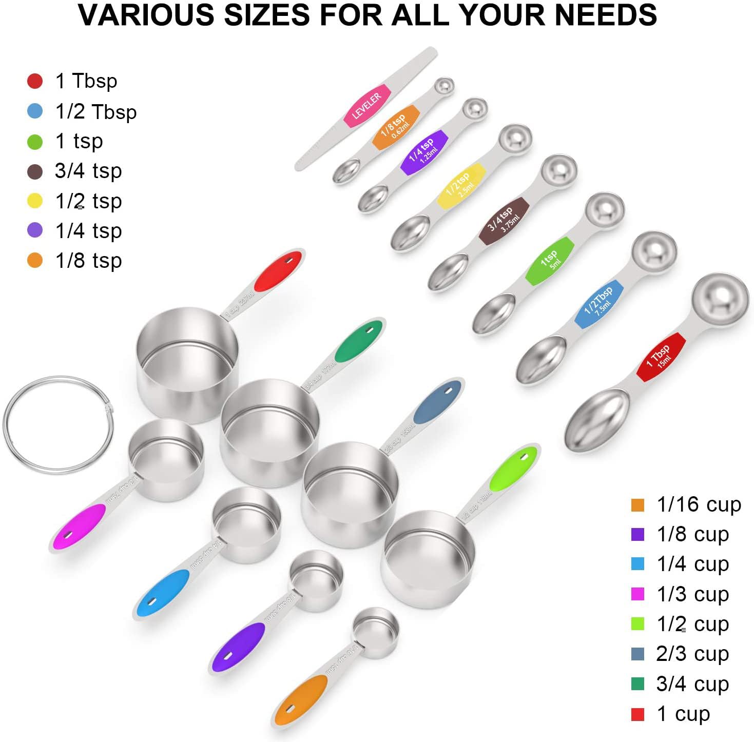 Wildone magnetic double-sided spoons designed for precise spice and liquid measurements