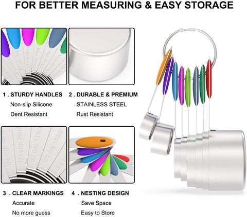 Wildone measuring set includes a leveler for even tops and consistency