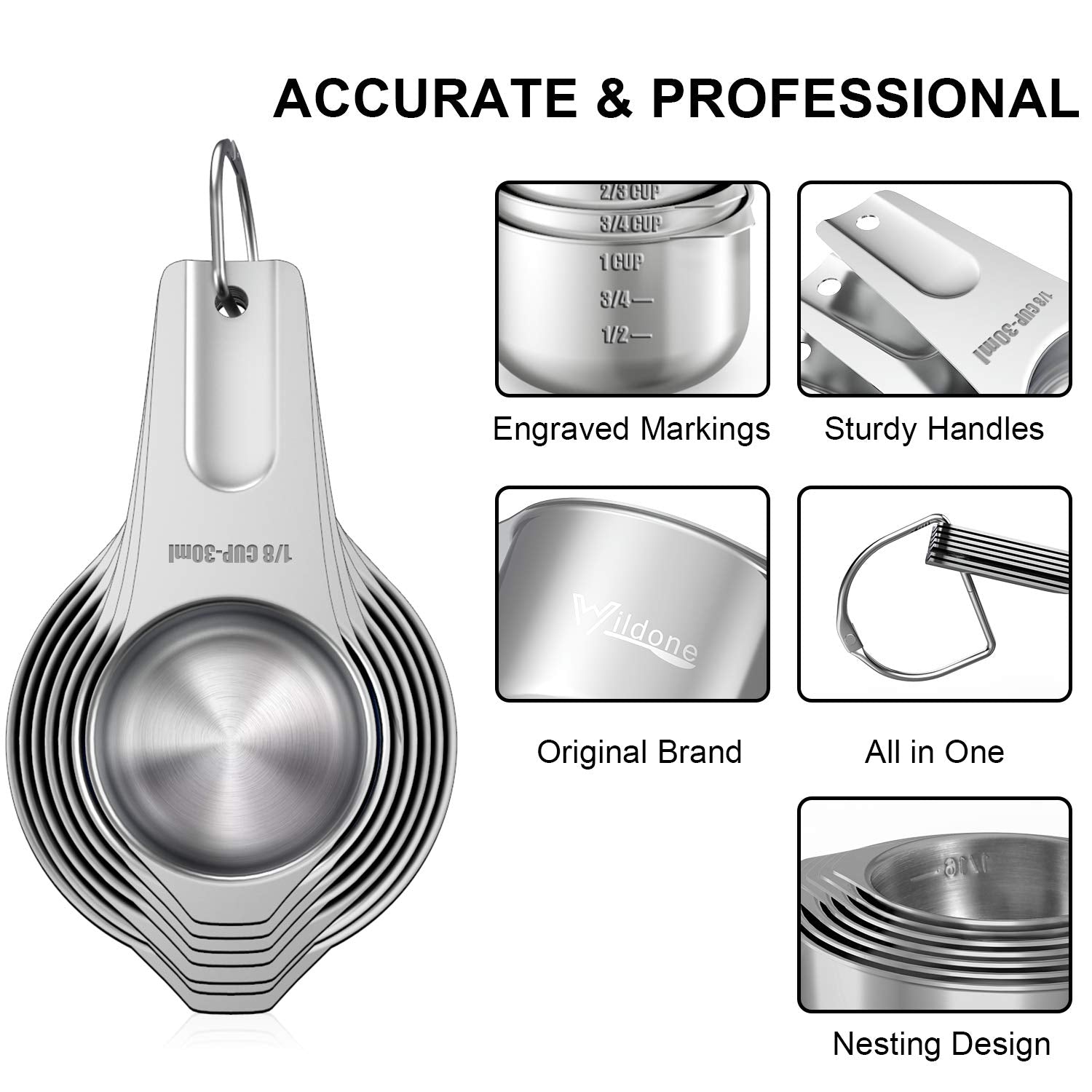 Wildone measuring spoons collection showing precise portion options for baking and cooking