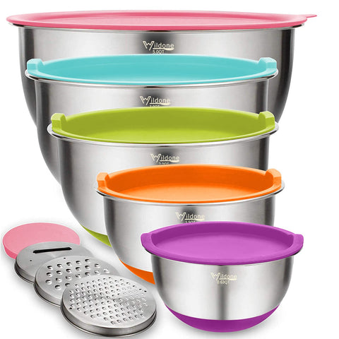 Wildone mixing bowls set assembled for convenient kitchen prep and serving.