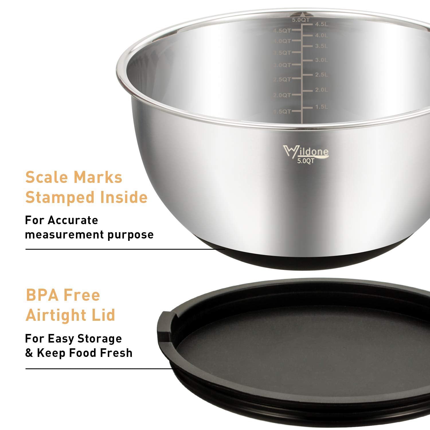 Inside view of Wildone nesting bowls emphasizing space-saving design.