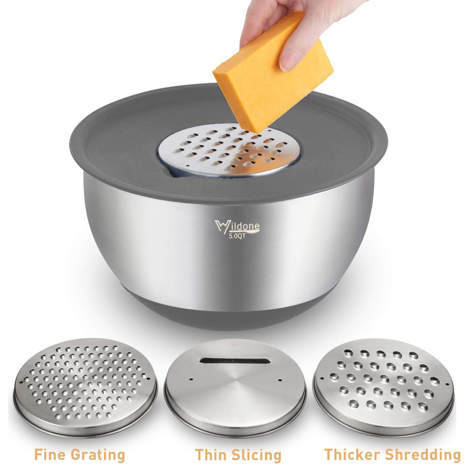 Wildone bowls have silicone non-slip bottoms for stable counter use.