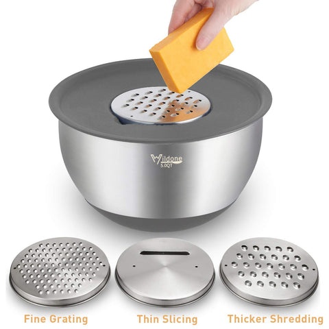 Wildone bowls have silicone non-slip bottoms for stable counter use.