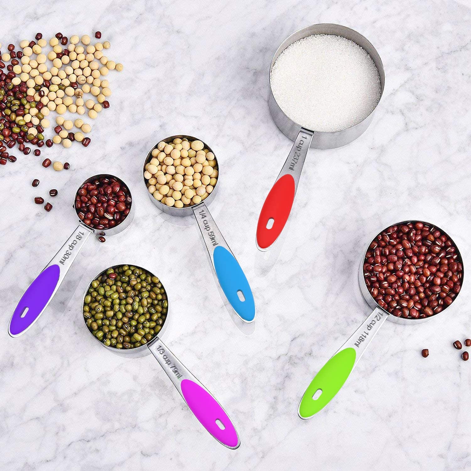 Wildone measuring set features non-slip silicone handles for comfortable grip