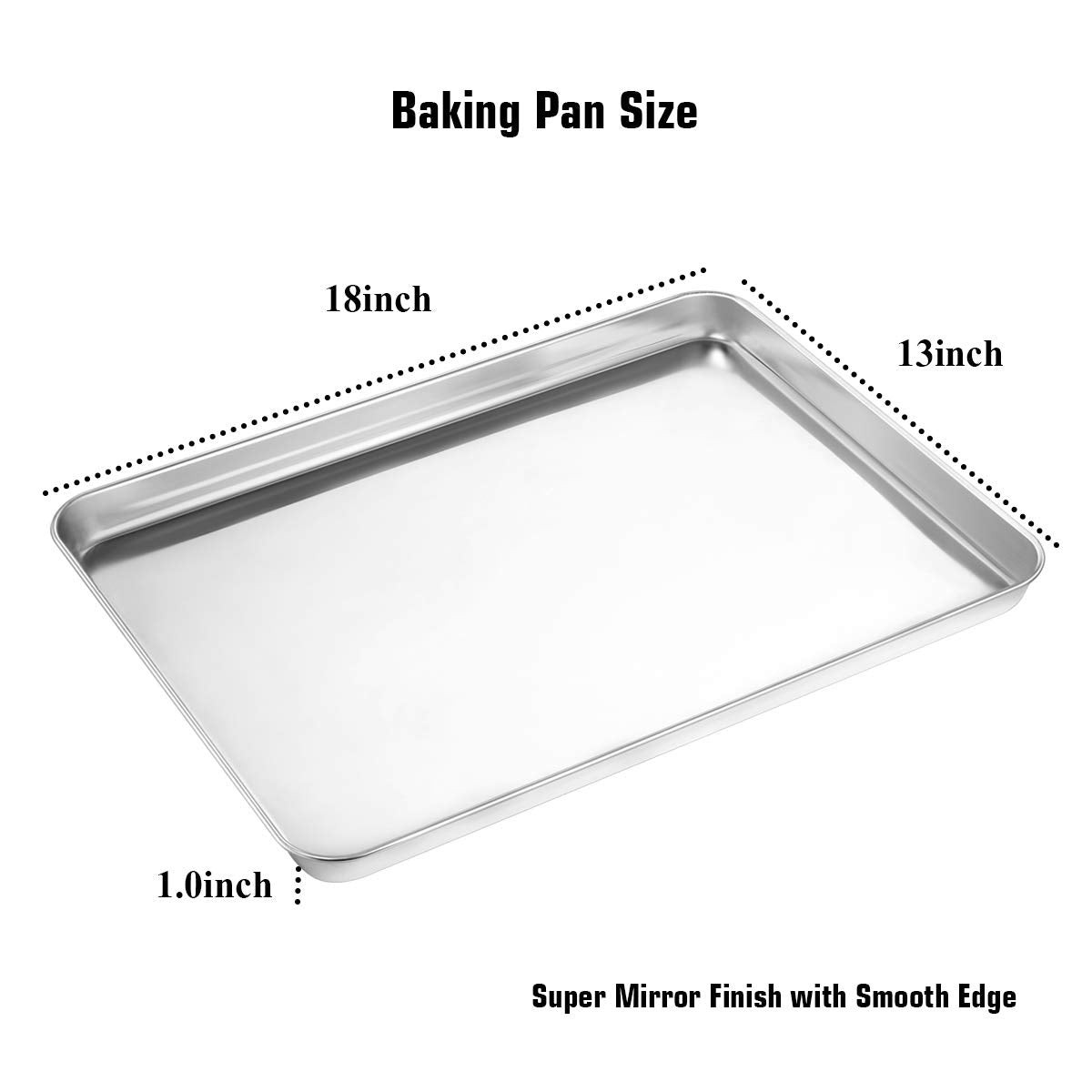 Wildone stainless steel baking sheets 18x13 1-inch size for durable cooking