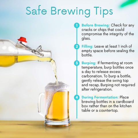 Willdan kombucha bottling setup using swing-top bottles.