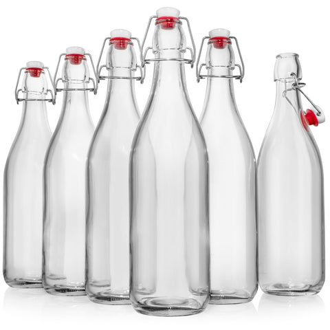Willdan swing-top glass bottle 1L with airtight seal, ideal for homemade kombucha.