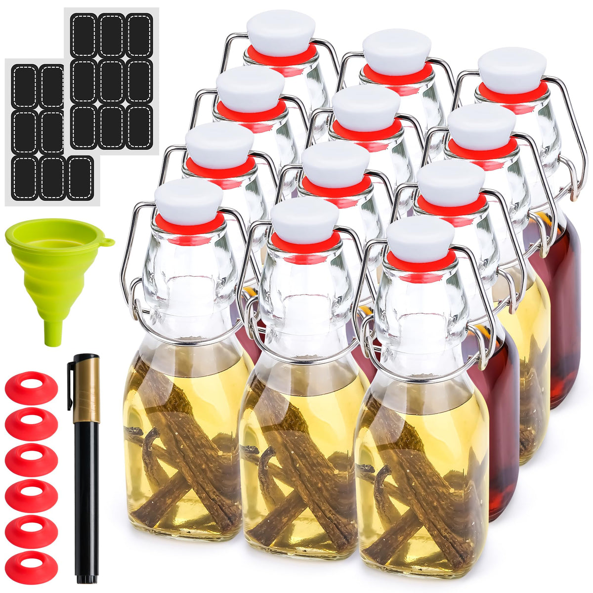 WILLDAN vanilla extract bottles 4oz 12-pack, ideal for homemade infusions and gifts.