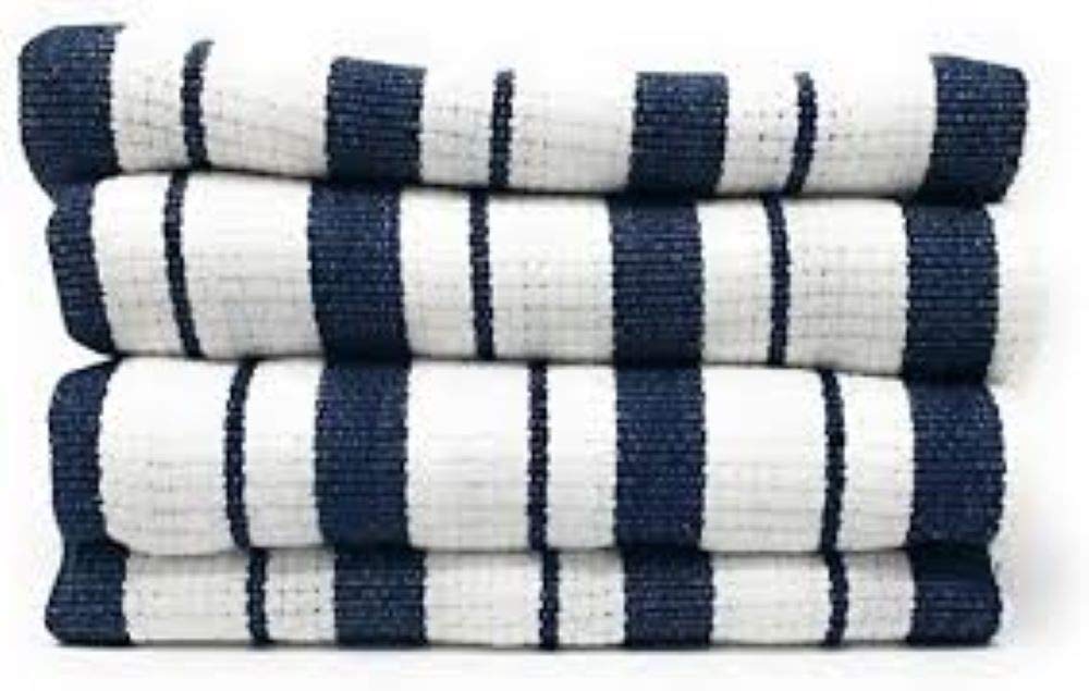 Williams-Sonoma Classic Striped Towels Navy absorbent Turkish cotton for everyday drying.