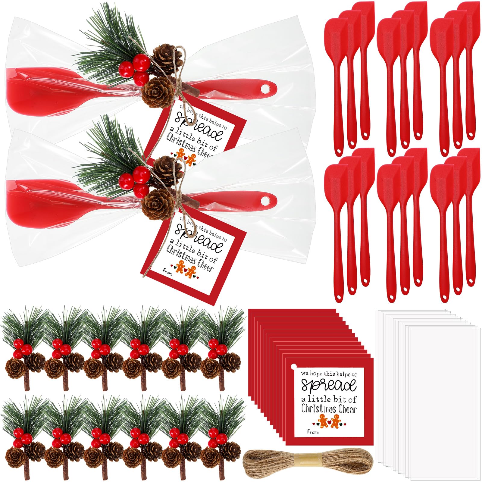 Willinglong Christmas silicone spatulas set for festive baking and durable daily use