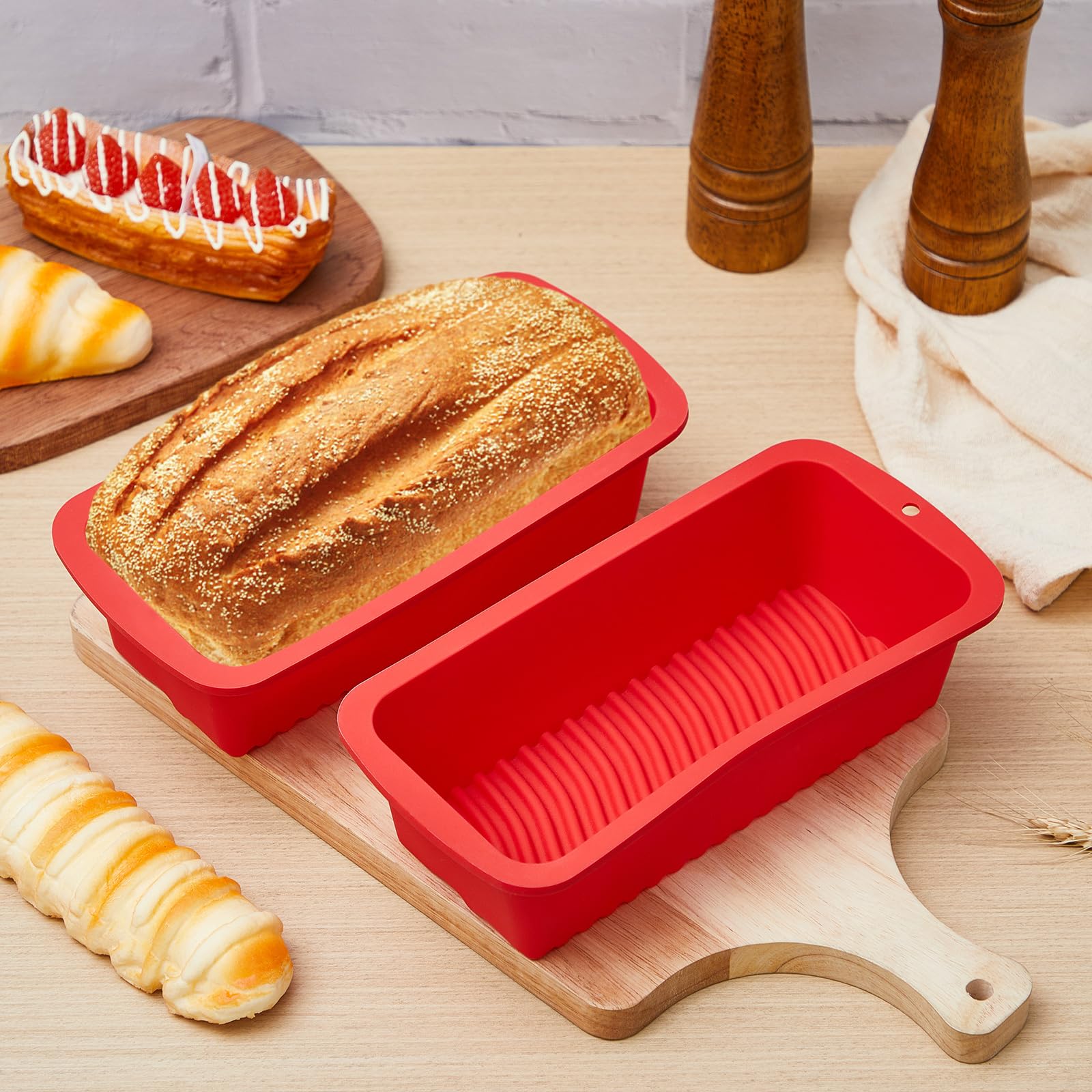 Willinglong loaf pan releases smoothly for clean slicing.