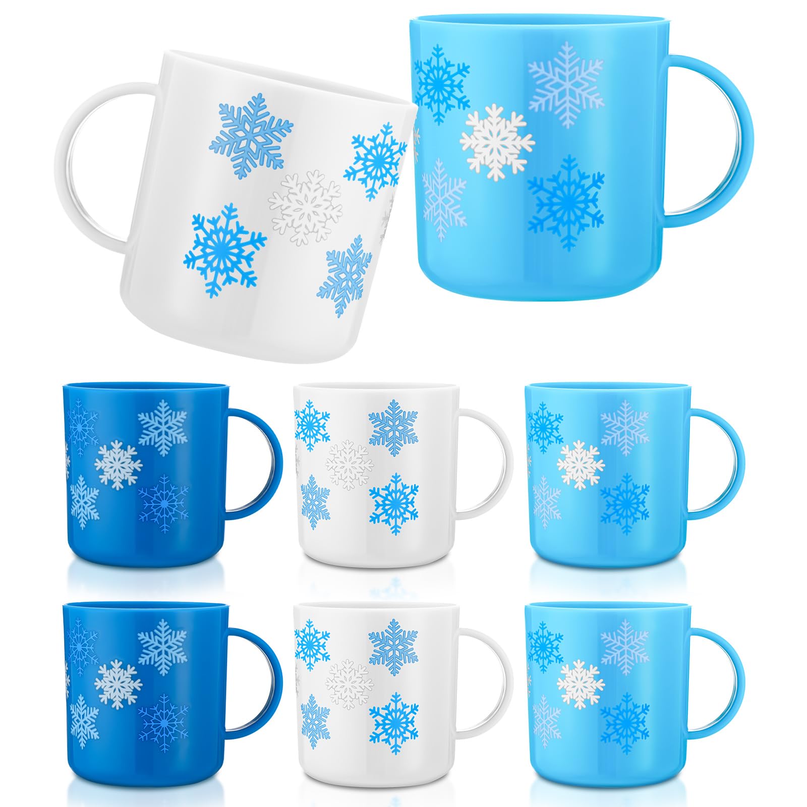 Willinglong snowflake mug in blue for hot cocoa and festive gatherings