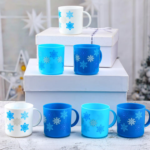 Willinglong snowflake mug dark blue for winter parties