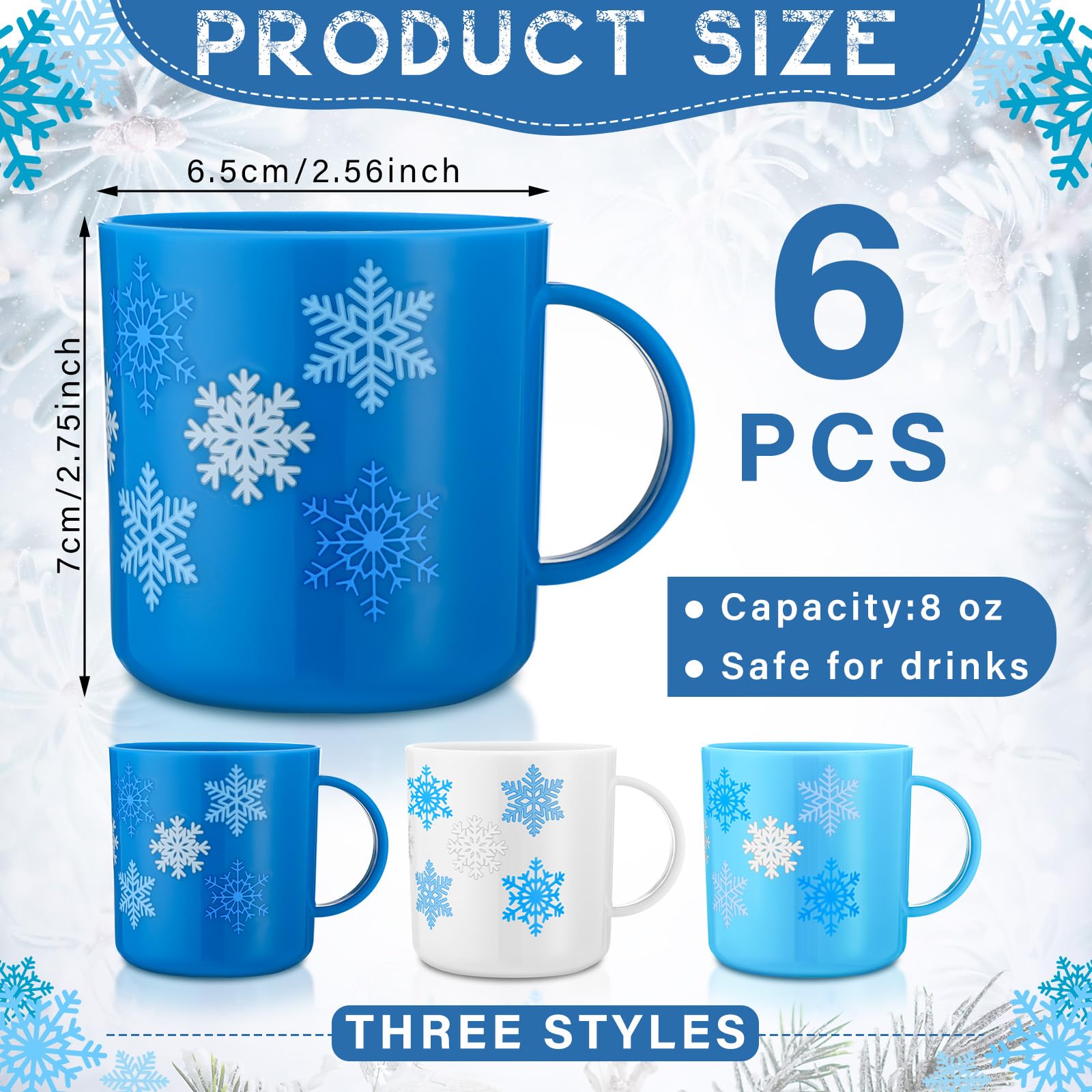 Willinglong snowflake mug white for gifts and celebrations