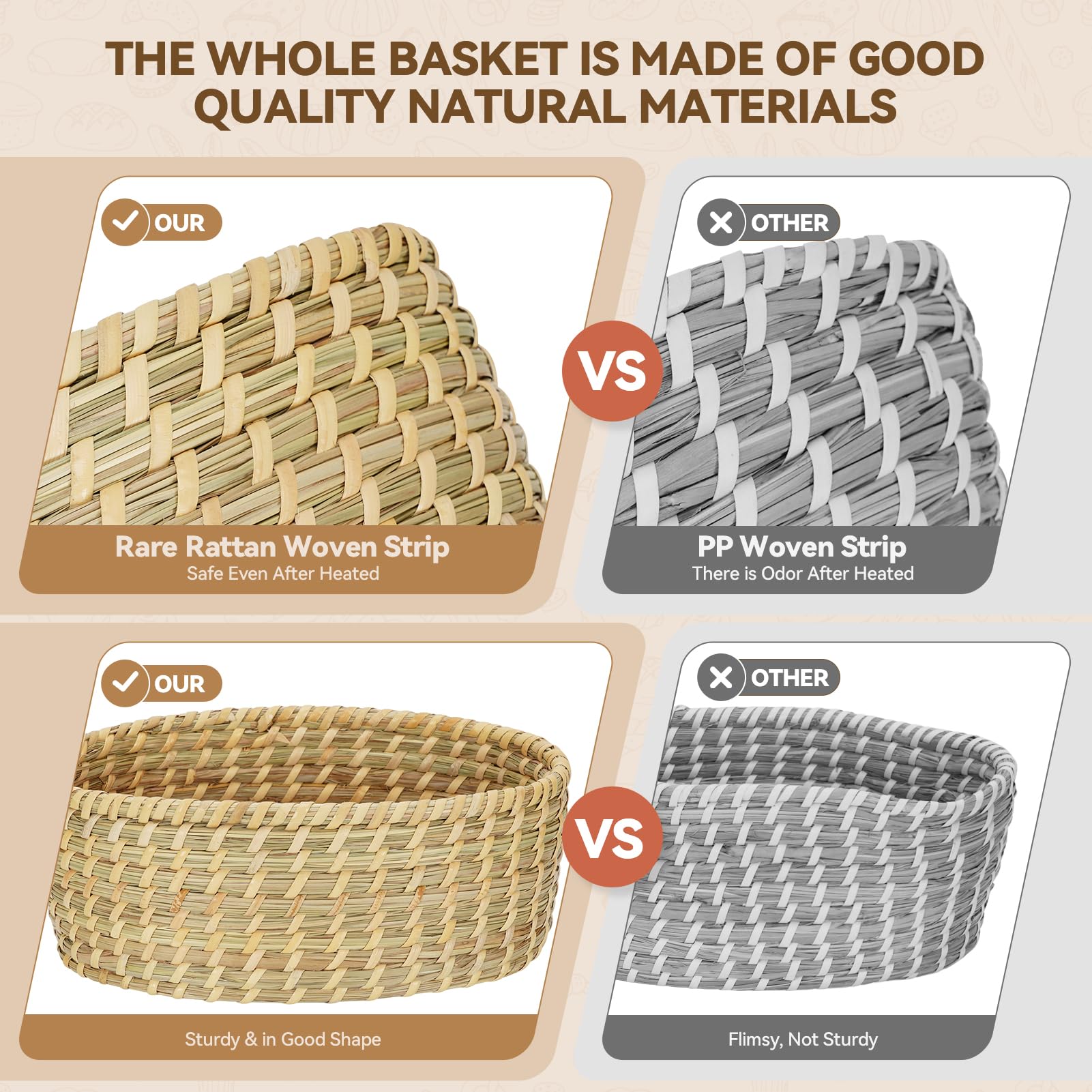 Willow Weave basket with stone inside keeps sourdough and tortillas warm.