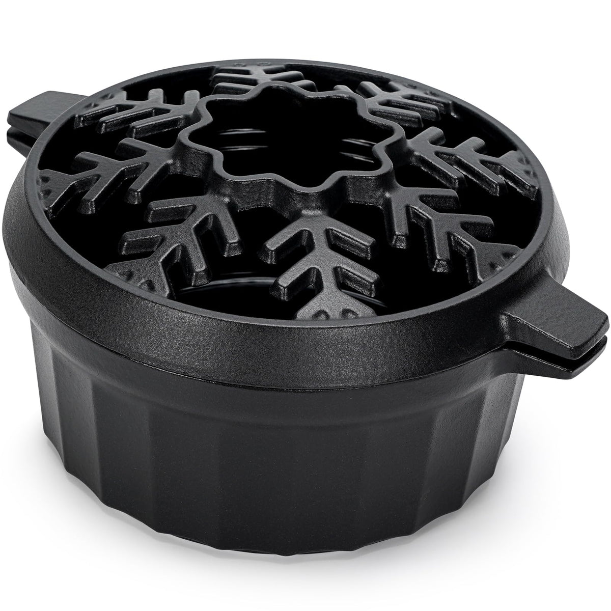 Willow Weave cast iron steamer on stove top with large opening for easy filling