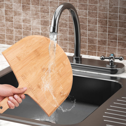 Willowdale wood pizza peel dimensions 16.7 by 11.4 inches for versatile kitchen use.