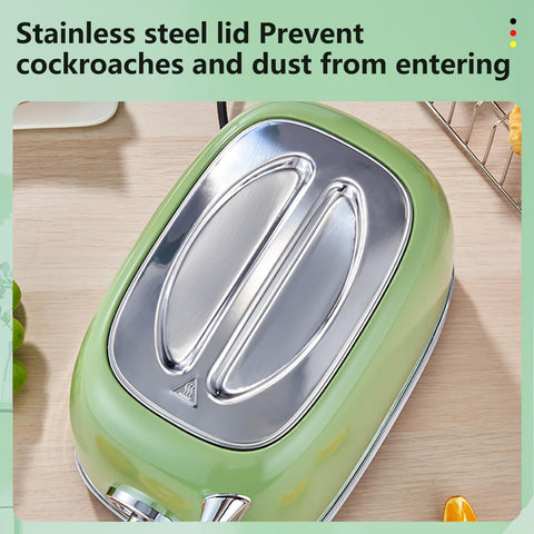 Wiltal Green Retro Toaster protective cover reduces dust on counters.
