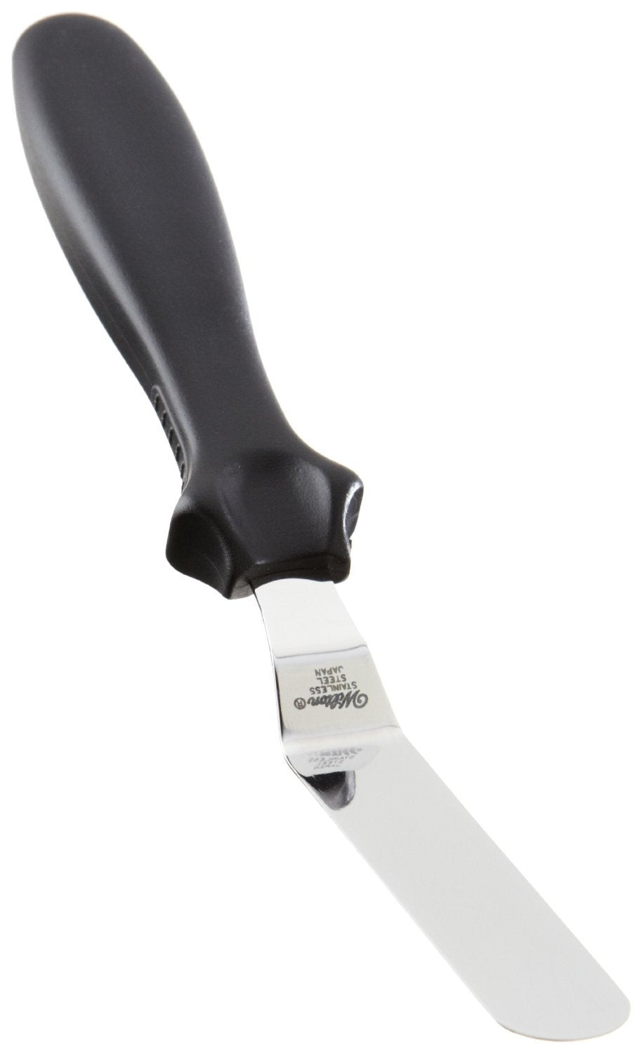 Wilton 9-inch angled spatula with black handle for precise icing control.