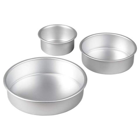 Wilton aluminum 4-inch round cake pan for even baking and tiered layers