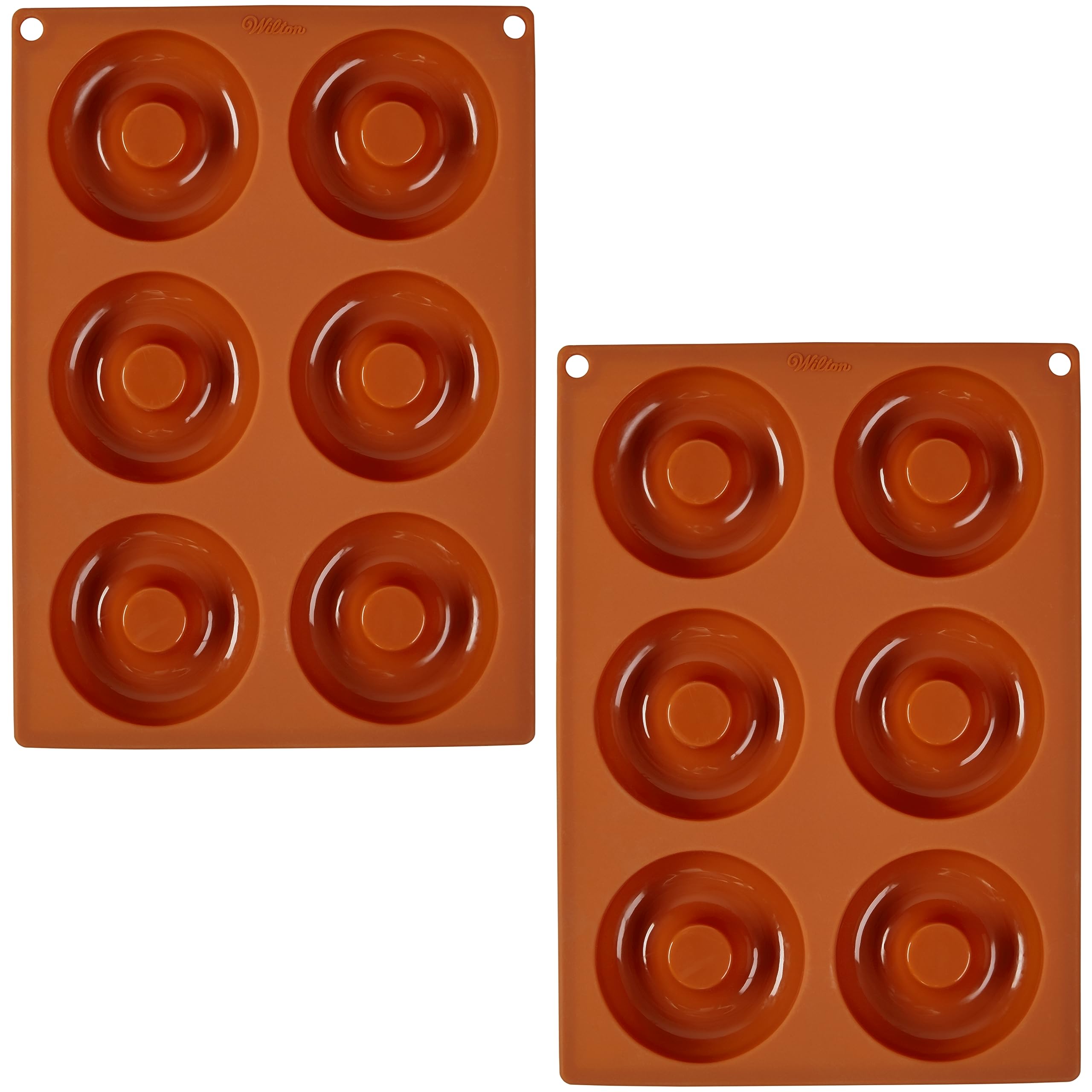 Wilton 6-cavity non-stick donut pan for easy release and perfect shapes.