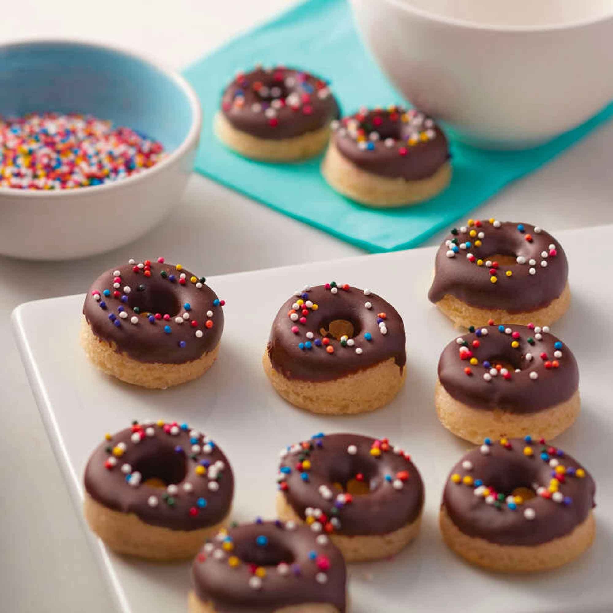 The cavity layout of the Wilton Mini Donut Pan creates evenly sized bite-sized treats.