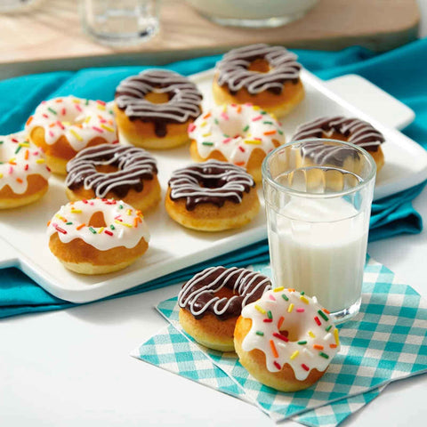 Wilton Mini Donut Pan non-stick surface ensures easy donut release and quick cleanup.
