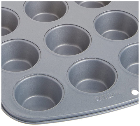 Wilton 24-cup mini muffin pan is dishwasher safe for simple cleanup