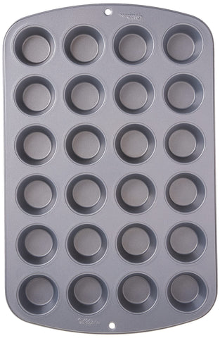 Wilton mini muffin pan with non-stick coating enables effortless release and cleanup