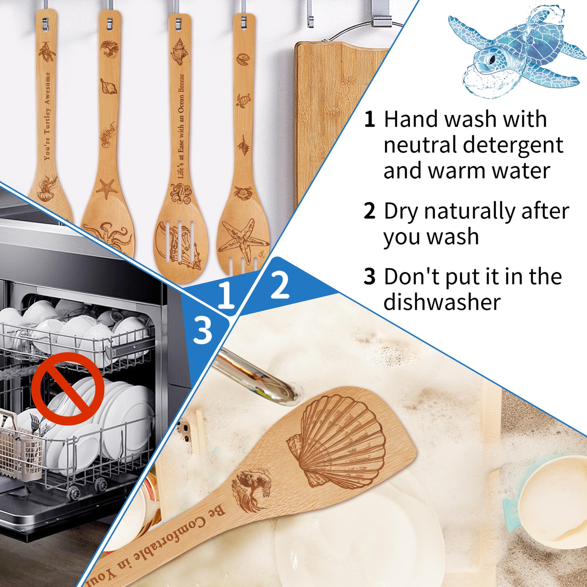 Wimabuden ocean utensil holder for organized, accessible tools