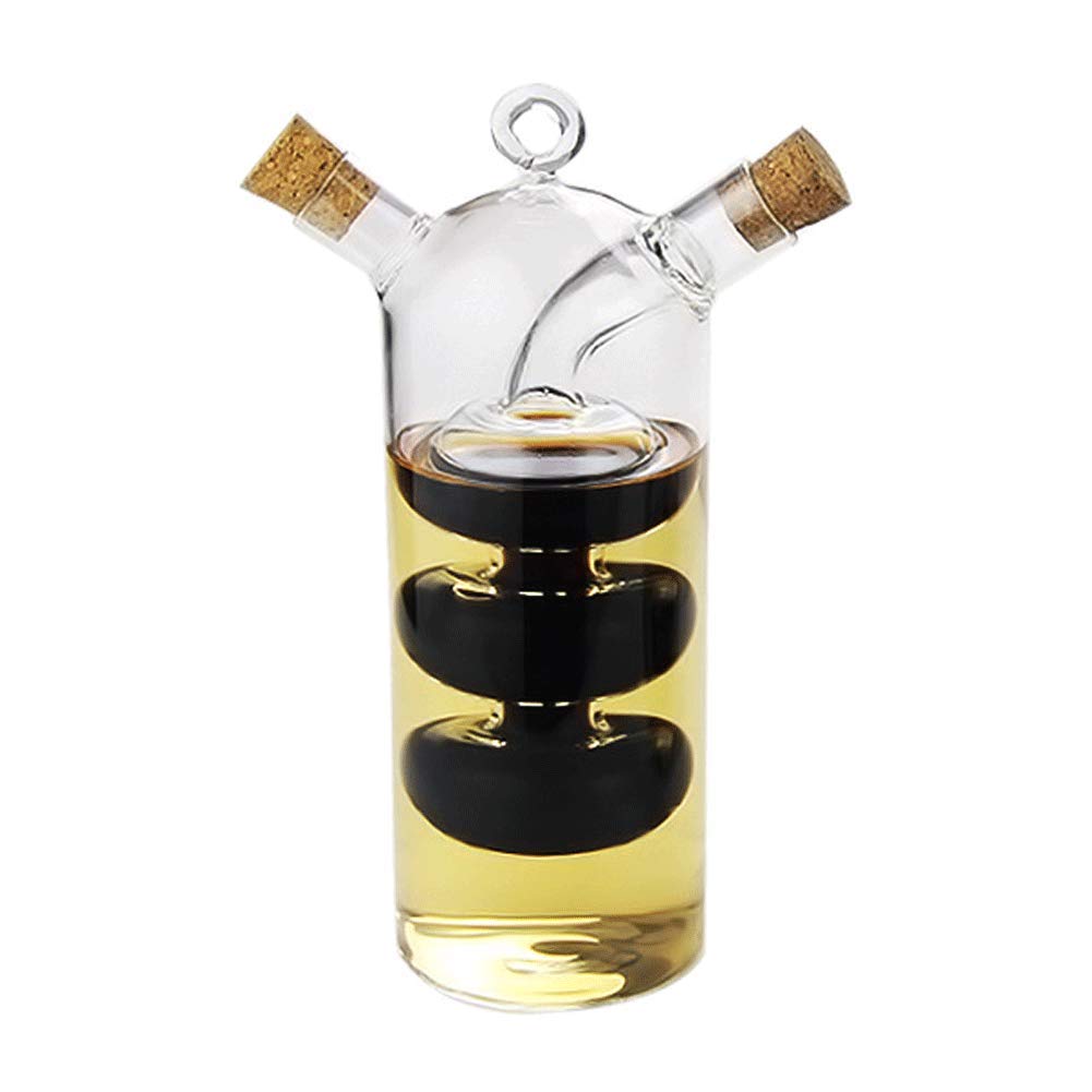 WINAKUI dual-compartment cruet showing separate pours for oil and vinegar