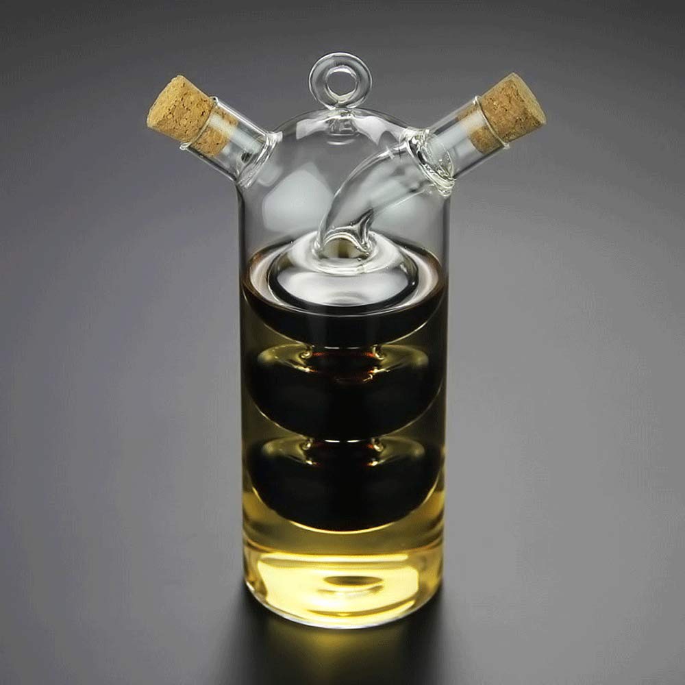 WINAKUI transparent glass cruet close-up highlighting inner and outer sections
