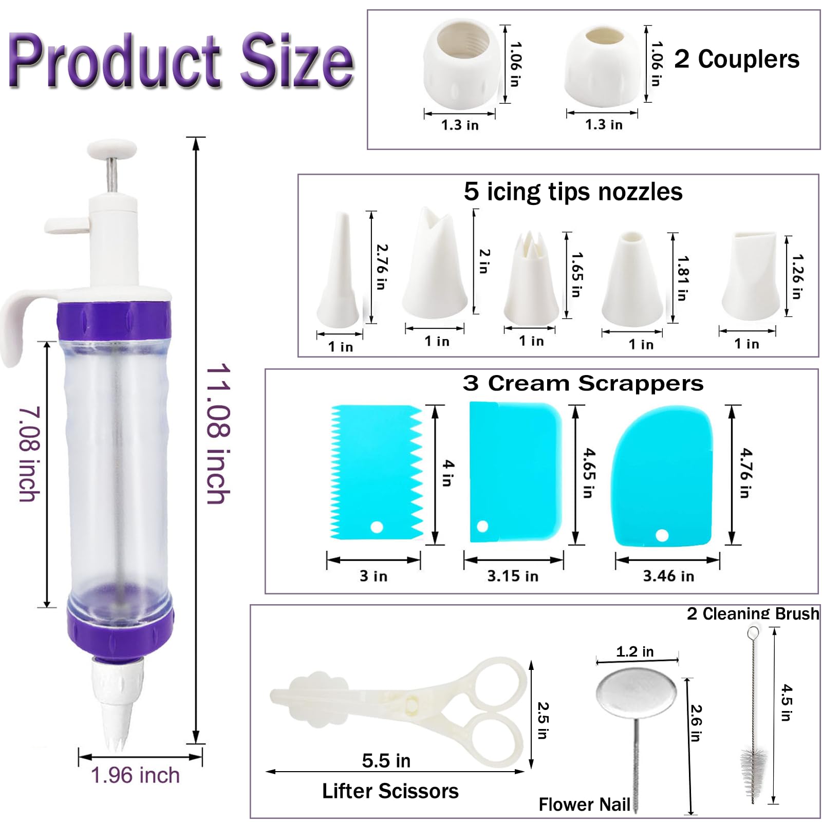 Winbao cream scrapers, smooth icing for flawless cake edges