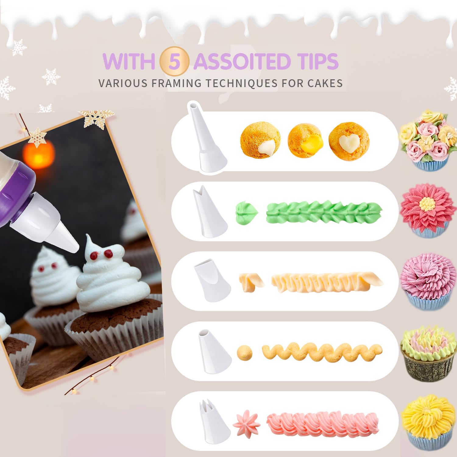 Winbao piping syringe, quick tip changes for creative frosting