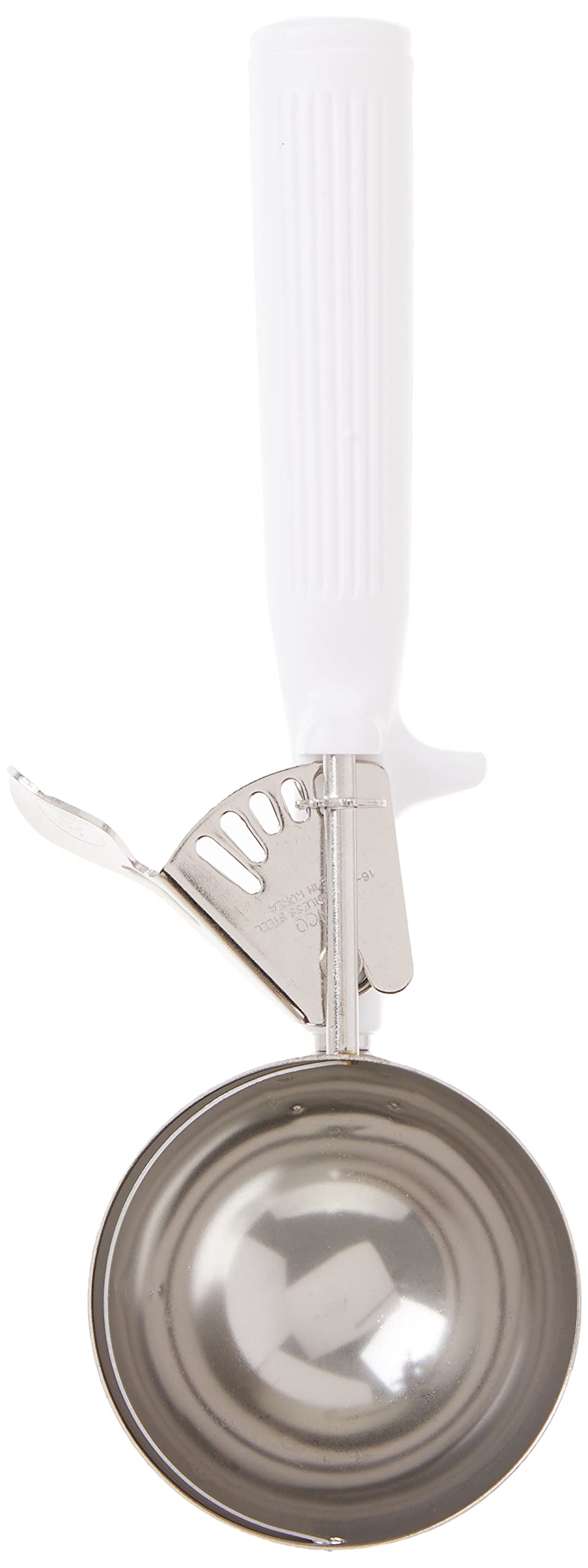 Close-up of the white handle and reinforced steel rod on the ICOP-6.