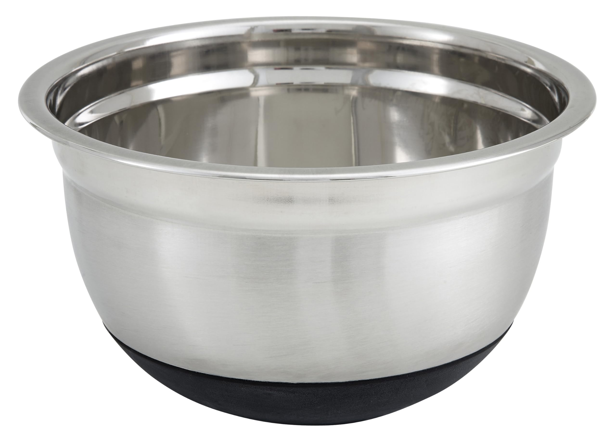 Winco 1.5-quart mixing bowl with silicone base, front view, non-slip stability.