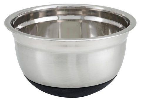 Winco 1.5-quart mixing bowl with silicone base, front view, non-slip stability.